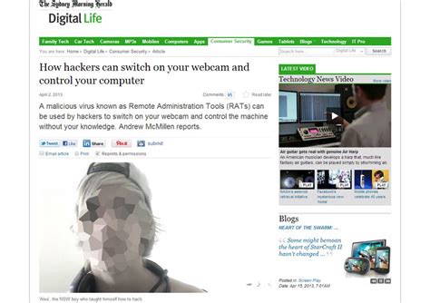 Sydney Morning Herald Story How Hackers Can Switch On Your Webcam And