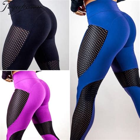 2018 ladies mesh pants see through leggings casual womens black pants mesh insert sexy leggings