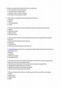 Sebutkan Struktur Teks Hasil Observasi