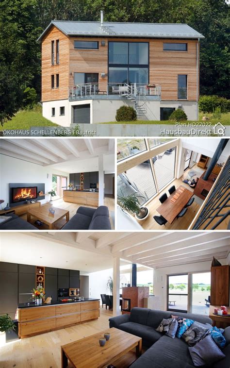 Modernes massivhaus bauen im ruhrgebiet, nrw. Einfamilienhaus modern mit Garage, Satteldach & Holz ...