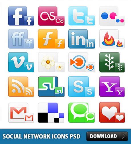Social Network Icons Free Psd L Freepsdcc Free Psd Files And