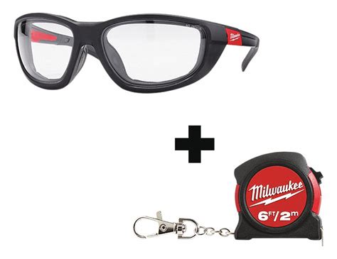 Milwaukee Impact Resistant Safety Glasses Clear Lens Color 349ew2