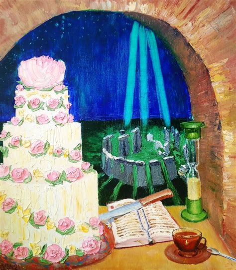 Still Life With Cake Painting Cake Painting Original Painting Etsy