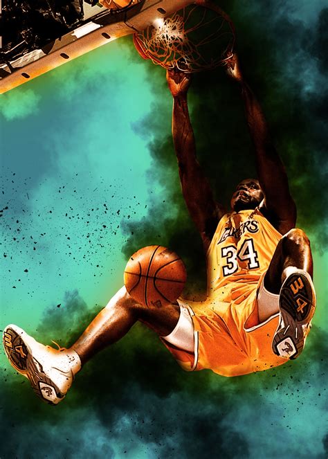 Shaquille Oneal Poster Warfighter Art Basketball Stuff Basketball