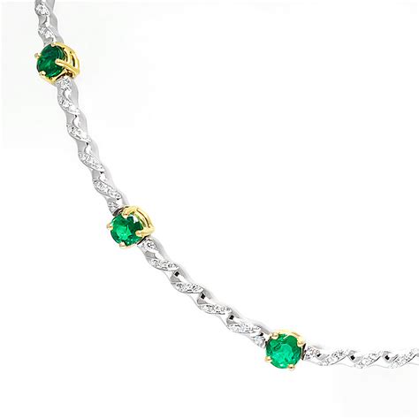 Flowing Lines Emerald And Diamond Necklace Kaufmann De Suisse