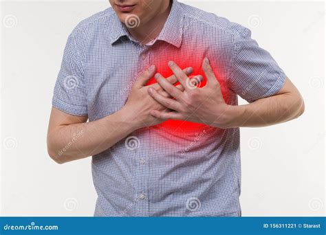 Heart Attack Man With Chest Pain Stock Image Image Of Discomfort