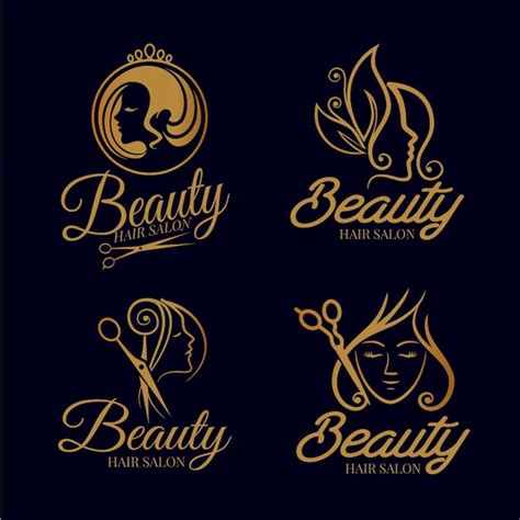 Beauty Salon Logo Hair Extensions Logo Gold Hairdresser Logo Hair