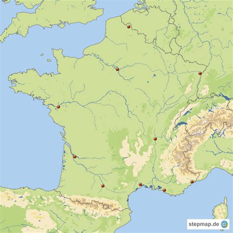 Frankreich ist das flächenmäßig größte land in westeuropa. Frankreich von clakue - Landkarte für Frankreich