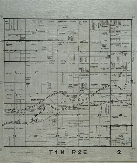 1923 Maricopa County Arizona Land Ownership Plat Map T1n R2e Arizona