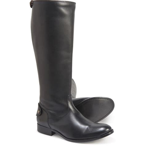 Frye Leather Melissa Button Back Zip Tall Boots In Black Lyst