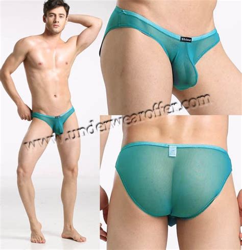 Sexy Men’s Sheer Mini Briefs Bulge Pouch Underwear See Through Mesh Bikini Briefs Size S M L 8