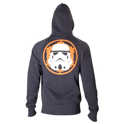 Star Wars Stormtrooper Hoodie Mens Grey Zip Up Hooded Sweatshirt Unisex