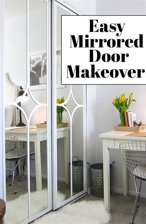 Frosted doors with a hint of blue coordinate with the room's soft, calming atmosphere. Mirrored closet door makeover | Mirror closet doors ...
