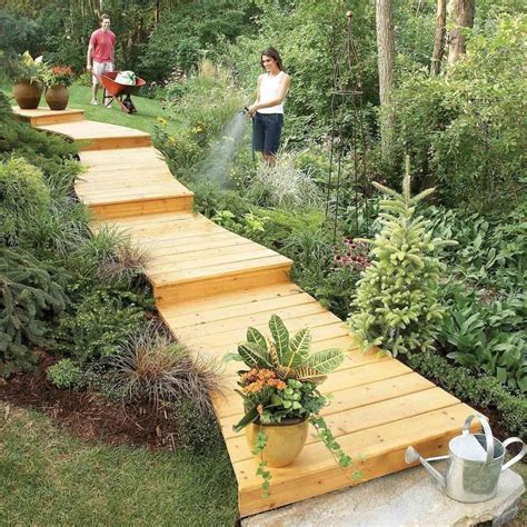 A Wooden Walkway Makes An Attractive And Inexpensive Garden Path Is