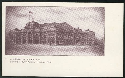 Us Canton Ohio Auditorium Ca 1905 Leonard A Baer Stationer Udb