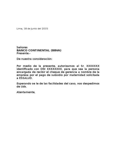 Carta De Autorizacion Recoger Cheque M Carta De