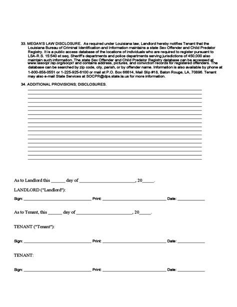 Louisiana Residential Lease Agreement Free Download