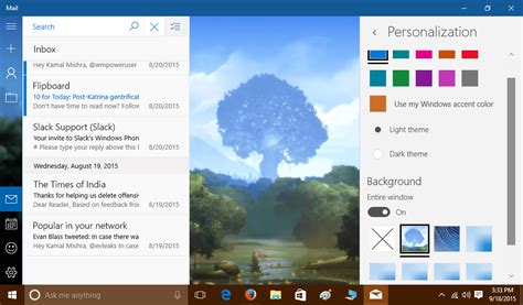 Mail And Calendar App Updated For Windows 10 With Ui Changes For