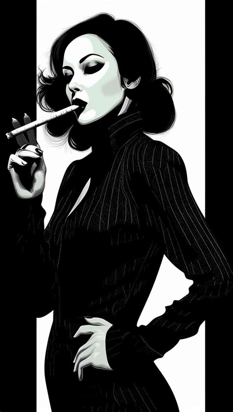 Artstation Noir Vixen A Bold And Dark Black And White Art Of A