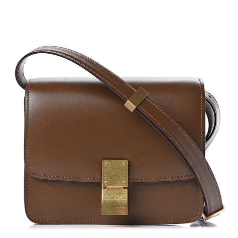 Never worn with box and dustbag. CELINE Box Calfskin Small Classic Box Bag Camel 457220