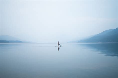 Lonely Woman On The Lake Most Beautiful Picture