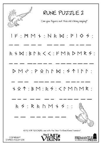 Rune Puzzle 2 Vikings For Kids Vikings Homeschool History