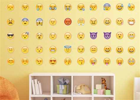 Use This Emoji Pack Wall Decal Sticker Set To Pattern To Your Walls