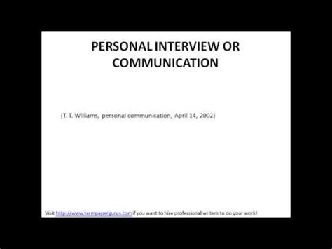 What if your potential employer decided that the submission of an interview paper was a. How to cite Interviews in APA style | TermPaperGurus