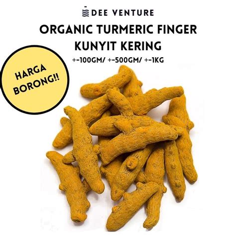 Kunyit Kering Dried Tumeric Organic Turmeric Finger 100gm 500gm