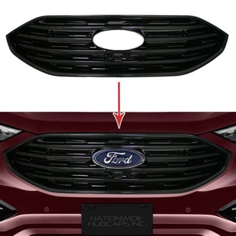 For 2019 2022 Ford Edge Black Snap On Grille Overlay Full Front Grill