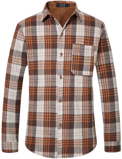 Sslr Flannel Shirt For Men Long Sleeve Button Down Shirt Plaid Casual Jacket Walmart Com