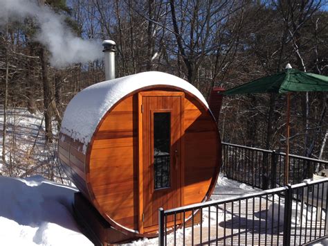 Outdoor Barrel Sauna Kit 7 X 7 Wood Fired Heater