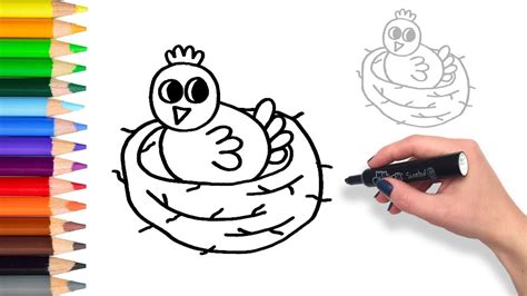 Https://techalive.net/draw/how To Draw A Bird And Nest