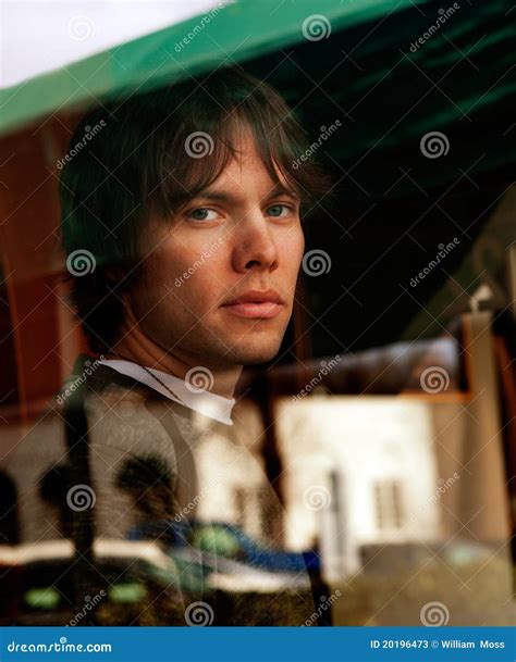 Handsome Young Man Looking Out Window Stock Image Image Of Building