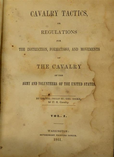 Civil War Book Cavalry Tactics 1861 Ohio C