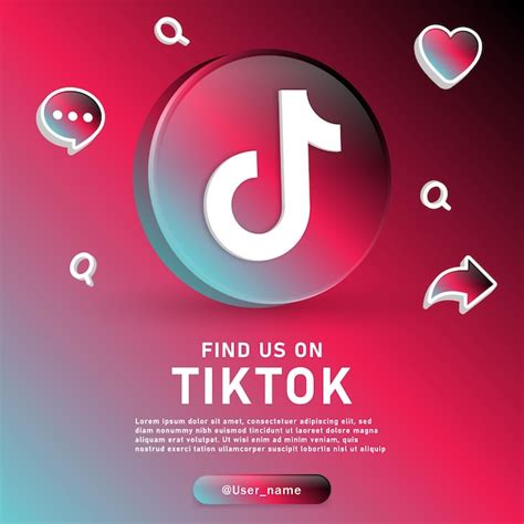 Premium Vector Follow Us On Tiktok 3d Logo With Social Media