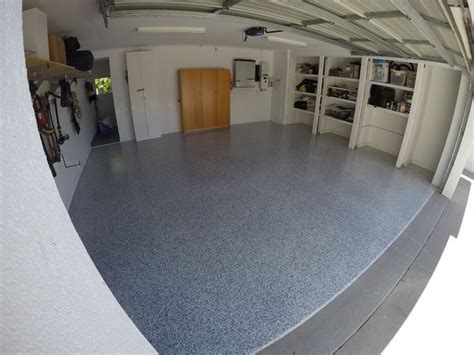 Epoxy stone pebble cost calculator. A beautiful flake epoxy floor transformation for this ...