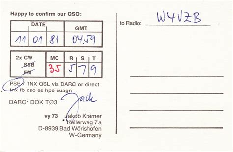 Qsl Card Cb Ham Radio Postcard German Amateur Radio Station Morse Code Key 14 Ebay