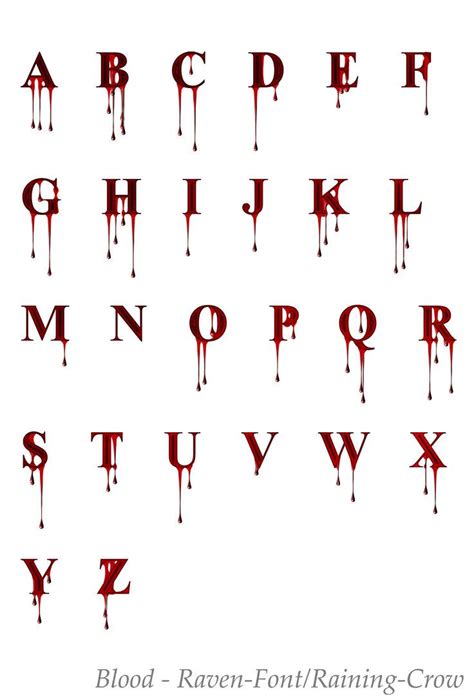 Stock Font 1 Blood By Raven Fonts On Deviantart Lettering Alphabet