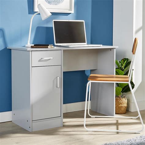 Home office workstation should be organized well so that it can enhance work output and your frame of mind as well. Grey Desk 1 Drawer 1 Door Compact Computer Workstation ...