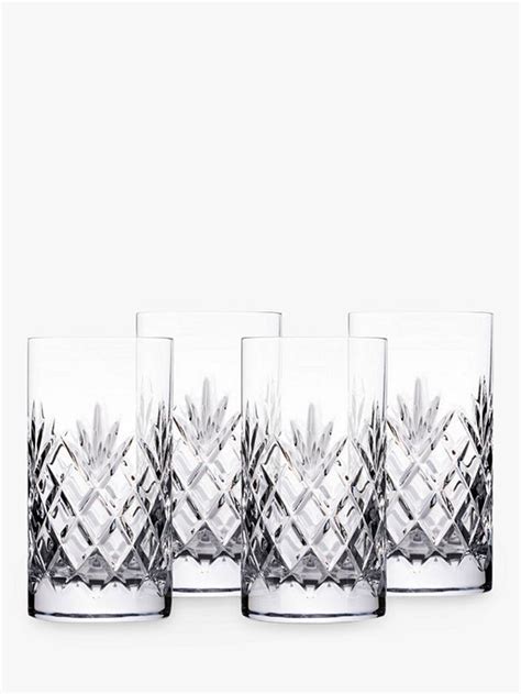 Stuart Crystal York Cut Glass Highball Glasses Clear Set Of 4 At John Lewis And Partners