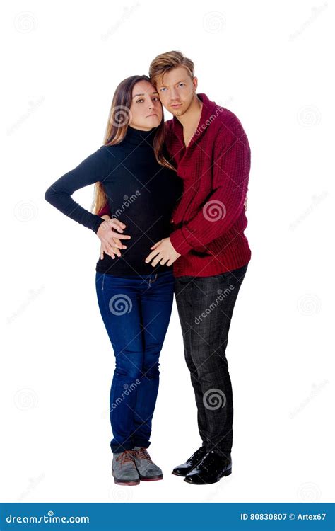 Guy Blonde And Brunette Girl In Pants Stock Image Image Of Brown Jeans 80830807
