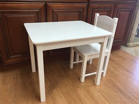 Kidkraft nantucket kid's wooden table & 4 chairs set with wainscoting detail. Wooden Kids Table and 2 Chairs Set Solid Hard Wood sturdy ...
