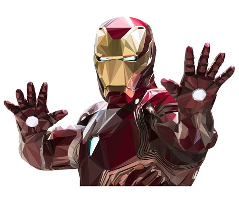 Iron Man Wall Deal Geometric Iron Man Low Poly Illustration Vinyl