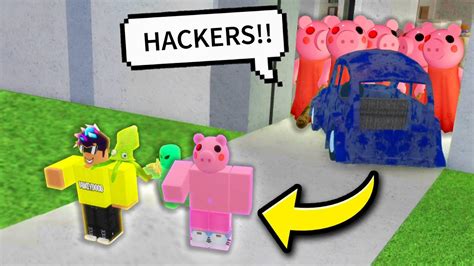 3 Hackers Vs 100 Piggys In Roblox Piggy Youtube