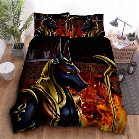 Anubis God Ancient Egyptian Bed Sheets Duvet Cover Bedding Sets Homefavo