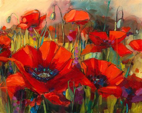 Acrylic Paintings By Jennifer Bowman Poppy Painting Flower Painting