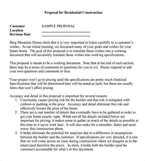 Bid Template for Contractors Elegant Sample Contractor Proposal 13