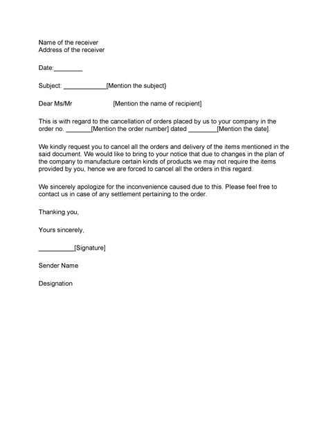 Cancellation Letter Format Cancellation Letter Canceling Letters Gym