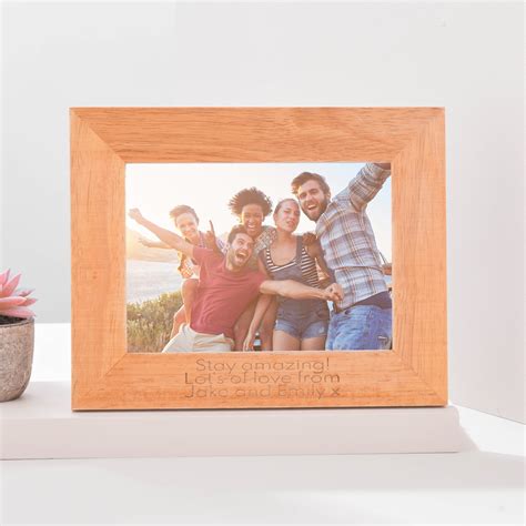 Engraved Wooden Photo Frame Message Gettingpersonal